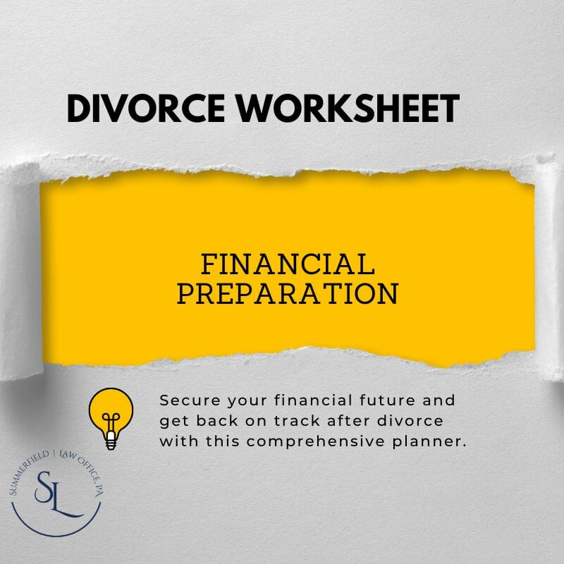 Divorce Planning Worksheet Financial Preparation